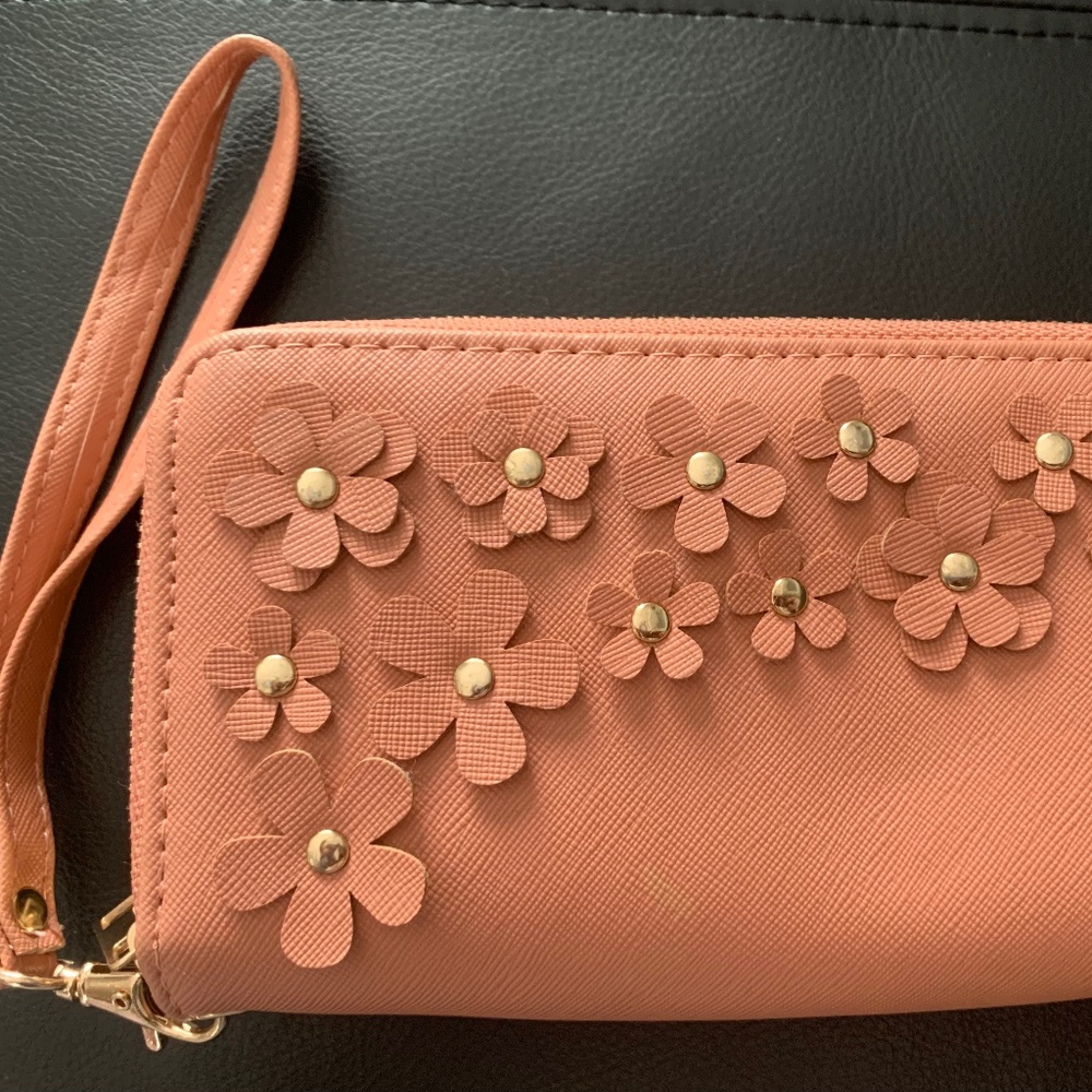 Rose Pink Double Zip Wallet